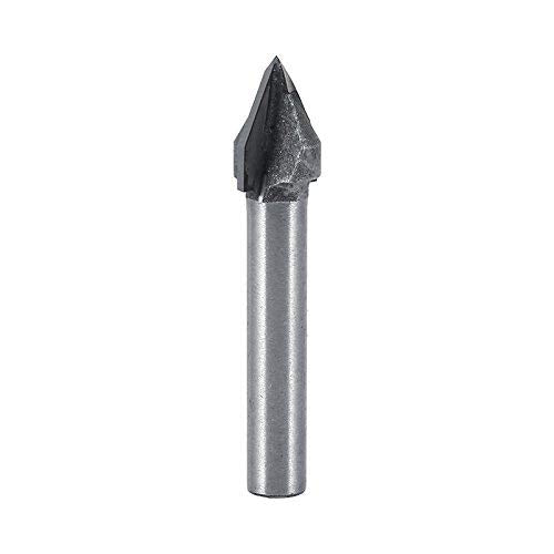 [Australia - AusPower] - Milling Cutter Tungsten Steel CNC Engraving Sharp V-Groove Bit End Mill 60 Degree CNC Milling Cutter 6 mm Shank 10 mm Cutter Diameter Three-Dimensional Sign Manufacturing Engraving Bit Woodworking 