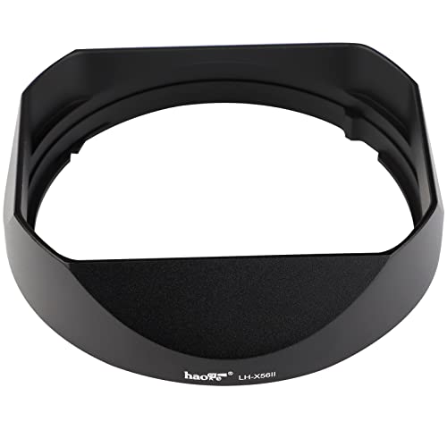 Haoge LH-XF56II Lens Hood Metal Square Bayonet for Fujifilm XF56mm F1.2 R WR Lens, Fuji XF 56MM F1.2 Mark II Lense Hood, with Metal Front Cap