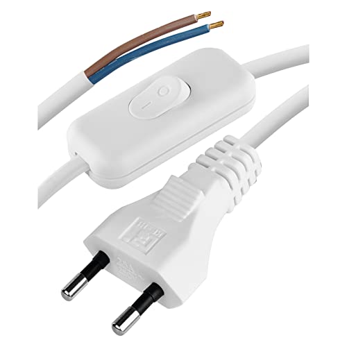 EMOS 3M Euro Plug Power Cord Replacement Power Cord with Switch for Lights Bulbs