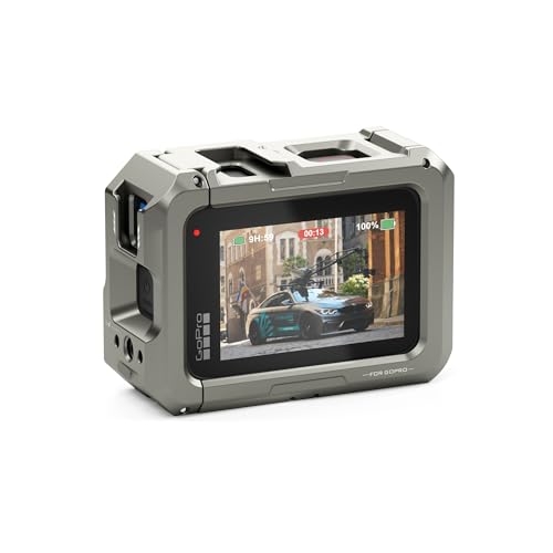 Tilta Full Camera Cage Compatible with GoPro Hero 13/12/11/10/9 Titanium Gray | Professional Cage | Aluminum Build | Two Threads | Cold Shoe Mount | Quick Release | TA-T42-FCC-TG