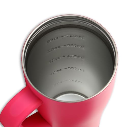 Ice Shaker 32 oz Tumbler with Handle and Straw | 32oz Neon Pink | Cold for 30+ Hours | 2-in-1 Tumbler Shaker Bottle | Odor-Free 32 ounce Bottle for Water, Protein Shakes, Smoothies, Cocktails