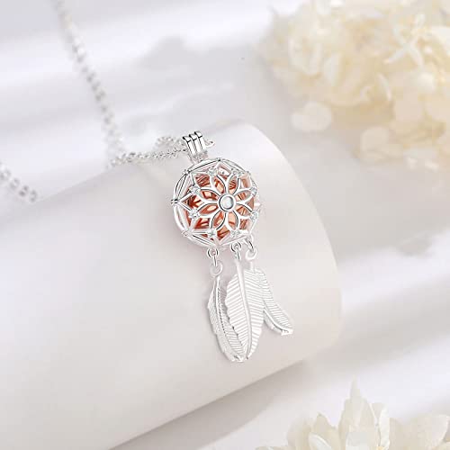 Cremation Urn Necklace for Cats Dogs Ashes Urn Pendant Keepsake Jewellery Memorial Gifts for Men Women Mum Dad Pets, 61cm Dreamcatcher