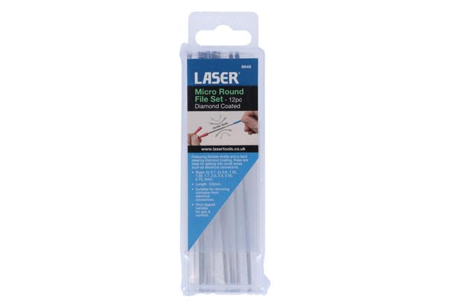 Laser 8645 Micro Round Diamond Coated File Set 12 Pieces