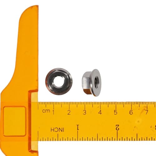 FEIYING M8 titanium hex flange locknuts, full-threaded with plain finish, pack of 6