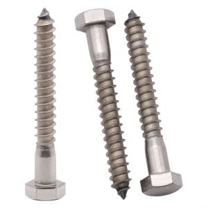 [Australia - AusPower] - (6 PCS) 3/8 x 4" Stainless Steel Hex Lag Screws Bolts, 304 Stainless Steel Hexagon Head Lag Wood Screws, Partial Thread, by RoyceMart 3/8 x 4" 6 