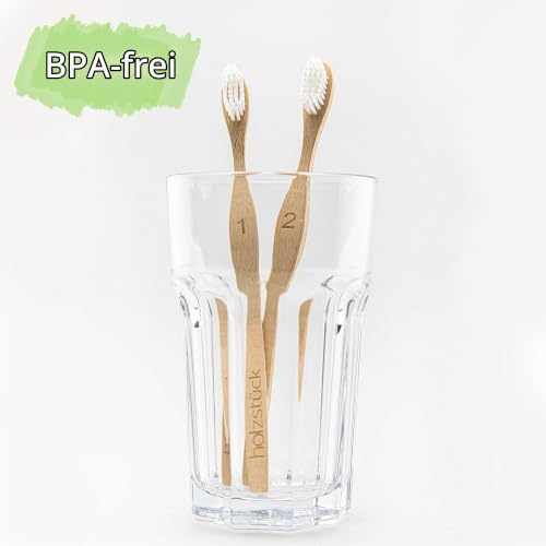 Bamboo Toothbrushes - Sustainable - Biodegradable - Pack of 6 - Vegan - Hard