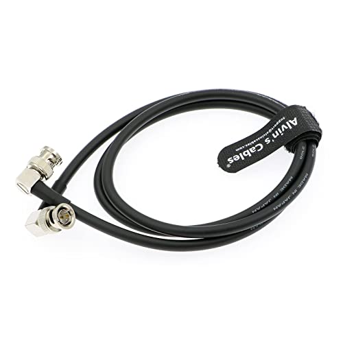 12G BNC-Coaxial-Cable Alvin's Cables HD SDI BNC Male to Male L-Shaped Original Cable for 4K Video Camera 1M Black Right Angle 1m/3.3ft