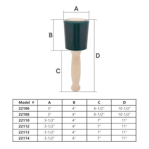 Wood Is Good WD201 20-ounce mallet with wooden handle and rubber head