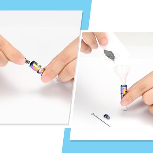 Oinsi Clear Glass Tube Cremation Urn Jewelry Ashes Holder Necklace Keepsake Memorial Pendant Including Box/Fill Kits Colorful