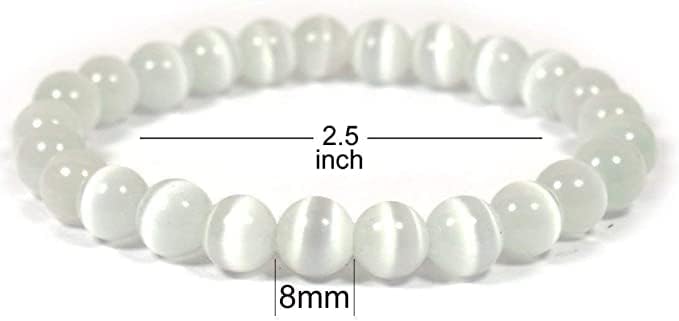 Taluka Selenite Bracelet For Men & Women Adjustable 8mm Gemstone Bracelet
