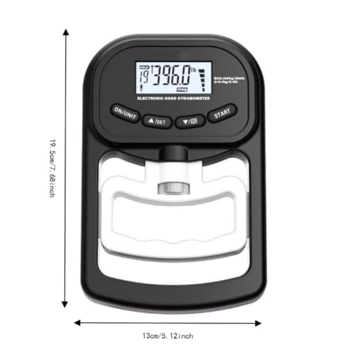 ACNTENY digital hand grip strength tester, black, with 180kg/396lb force gauge capacity