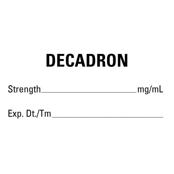 2"x1" DECADRON Medical Healthcare Labels