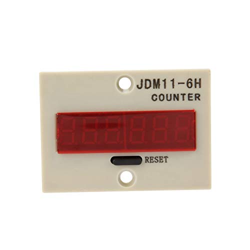 Tyenaza Electronic Counter, JDM11-6H 6-Digit Display Electronic Counter for Signal Input Counting AC220V/DC36V/DC 24V/DC 12V DC24V
