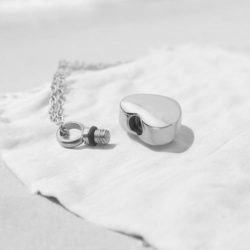Cremation Jewelry Small Heart Urn Necklaces for Ashes for Women Men Memorial Keepsake Urns Pendant for Human Ashes Necklace Silver