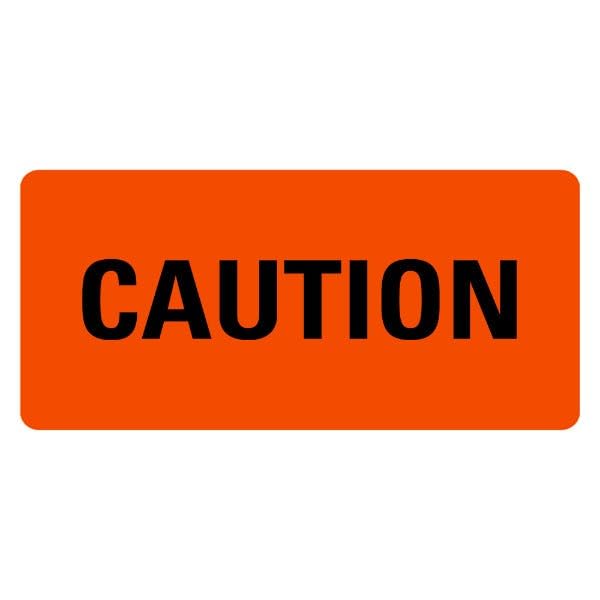 Caution Medical Labels, 2" x 1", Bright Orange, 500 Labels per Roll, Permanent Adhesive, High-Visibility Medical Alert Stickers