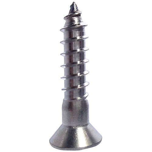 #4 x 3/4" Flat Head Wood Screws, Phillips Drive, Type 316 Marine Grade Stainless Steel, Partial Thread, Bright Finish, Quantity 100 By Fastenere #4 x 3/4" (100 Pack)