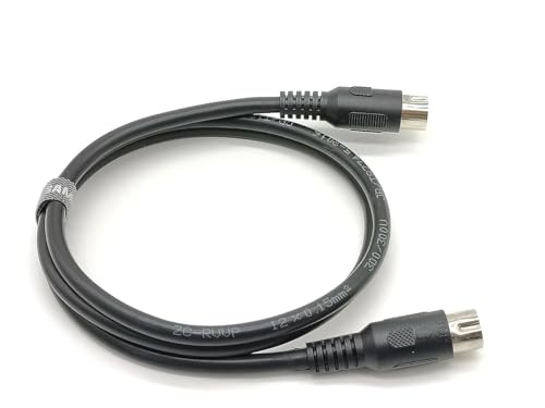 DIN 13-Pin to DIN 13-Pin Extension Cable, High-Speed Video Power Cord for Reversing Camera, Truck & RV (Male to Female, 1 Meter) Male to Female