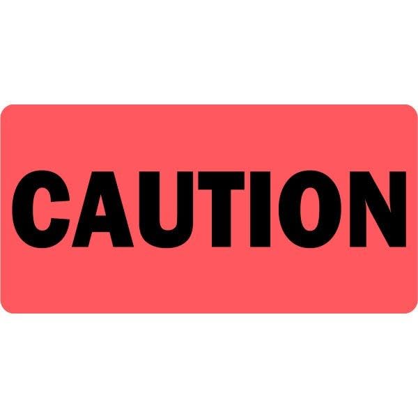 Caution Veterinary Labels/Stickers, 2” x 1”, 500 Labels Per Roll, Fluorescent Red | Cage, Chart, Files, and Record Labels - Veterinary Clinics & Hospitals | LabelValue.com