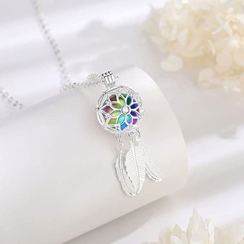 Urn Necklace for Ashes Cremation Jewellery for Ashes Necklaces Dreamcatcher Pendant for Ashes Keepsake Necklace Funeral Memorial Gift for Human Pets, 61cm