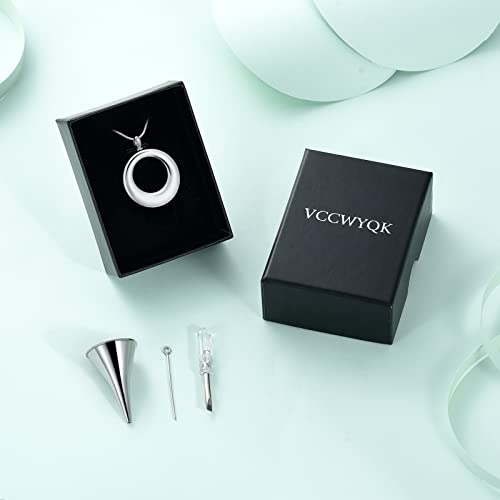 Circle of Life Eternity Urn Necklace for Ashes for Women Men Stainless Steel Cremation Jewelry Memorial Pendant for Ash Holder Silver