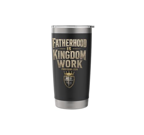 Christian Fatherhood is Kingdom Work Man of God Gift Stainless Steel Insulated Tumbler Black 567 g