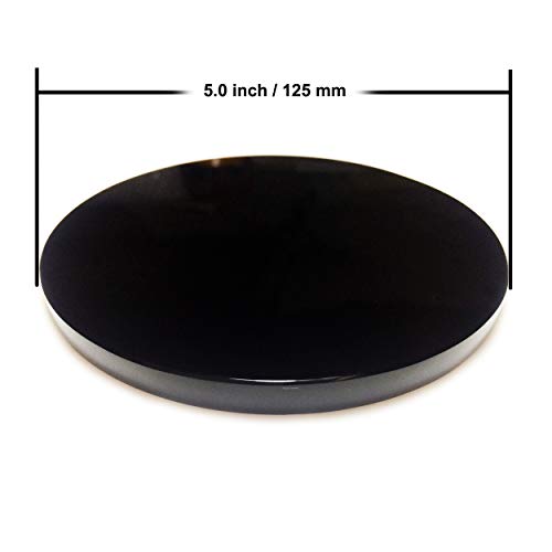 Polar Jade Natural Black Obsidian Scrying Mirror, 125mm/5" 5"L x 5"W