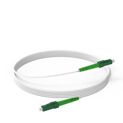 OS2 White Fibre Optic Cable LC/APC to LC/APC (10 m) Patch Cable, Simplex Single Mode FTTH Fibre Optic Cable LC/LC 10 m OS2 (white) LC/APC - LC/APC Simplex 1