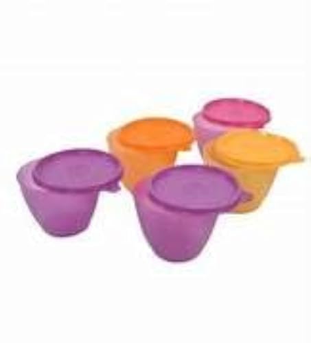 Tupperware Bowled Over Plastic Container Set, 450 Ml Set Of 5 Multicolored, Blue