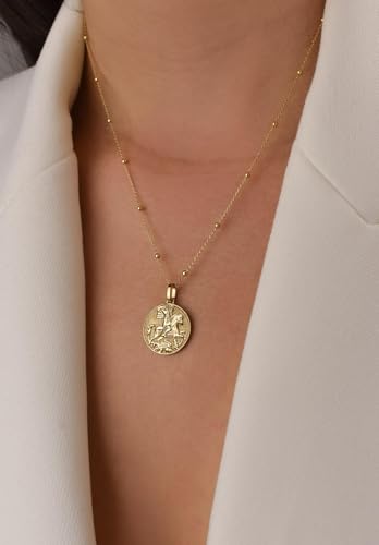 925 sterling silver necklace 24mm|18 inch chain | saint george necklace| sovereign pendant| protection necklace| st george medallion| catholic necklace|gold plating handmade jewelry |LKGP_00419