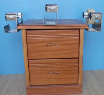 2 inches Desktop Table Top/Wall Mounted Tape and Label Dispenser, Large Desktop Tape Dispenser for 2'' Tape, Stainless Steel Frame with Sucktion Cup Sucker TTD-02
