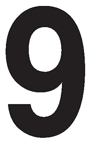 Labelmaster NUMBER9R "Number 9" Labels, 3 1/2", Clear Vinyl (Pack of 50)