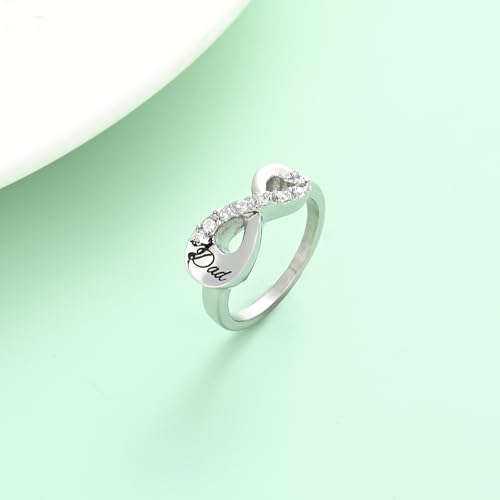 Yinplsmemory Cremation Jewelry Infinity Love Cremation Ring for Ashes Stainless Steel Hold Loved Ones Ash Keepsake Finger Ring Urn Locket Memorial Jewelry for Women Dad 8