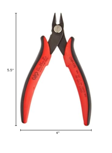 Hakko CHP-170 micro soft wire cutters, 3-pack, red handles shown on white background