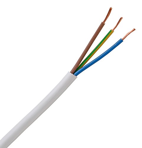 Kopp 151805840 Hose Cable H05 VV-F 3G, 1.5 mm², 5 m, White 10 m Single