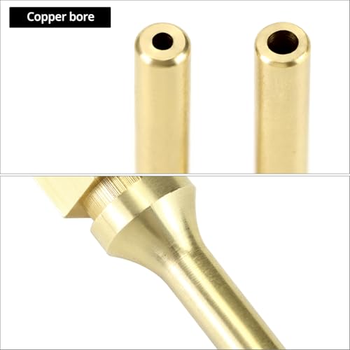QWORK pure copper glue gun nozzle set with 34mm, 50mm, 70mm, and 100mm replacement tips