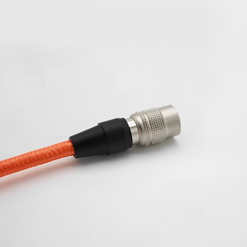 D Tap to Hirose 4 Pin Male Power Cable, Compatible with for Sound Devices 688/633, MixPre-10 II, Zoom F8/F4/F8N, SmallHD AC7/DP7, V-Mount & Gold Mount Battery Compatible Orange