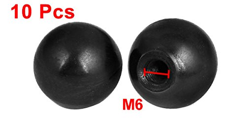 [Australia - AusPower] - uxcell a15081800ux0243 M6 Female Thread Lathe Machine Plastic Ball Knob Handle Black (Pack of 10) 