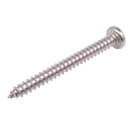 Yodaoke #10 x 1-3/4-inch 304 stainless steel Phillips pan head wood screws 100-piece set