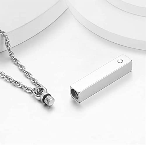 weikui 6 Pieces Crystal Silver Black Urn Necklace for Ashes Memorial Cremation Urn Jewelry Bar Locket Keepsake Cube Ashes Necklace for Women Men - Funnel Kit & Flannel Bag 6Pcs necklace