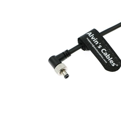 Alvin's Cables Right Angle DC to Locking DC Power Cable for SmallHD 702, Atomos Ninja V, Video Devices PIX-E7 PIX-E5 Monitor,Hollyland Mars 400s 45cm| 18inches Right Angle to Right Angle Black