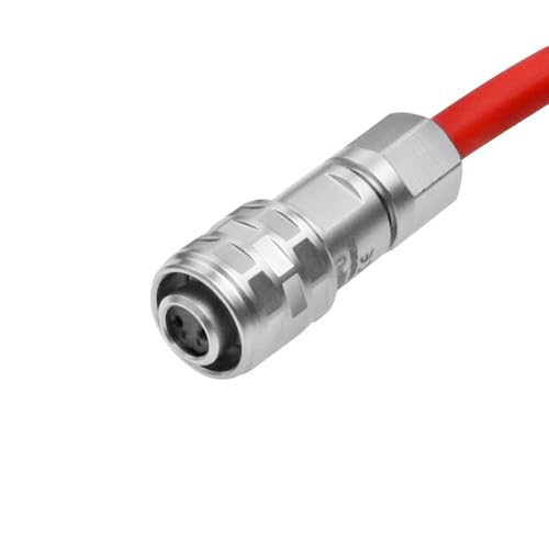 Alvin's Cables BMPCC 4K Power Cable, D-tap to 2 Pin Female Ultra Soft Coiled Cable for Blackmagic Pocket Cinema Camera 4K/ 6K Coiled Red