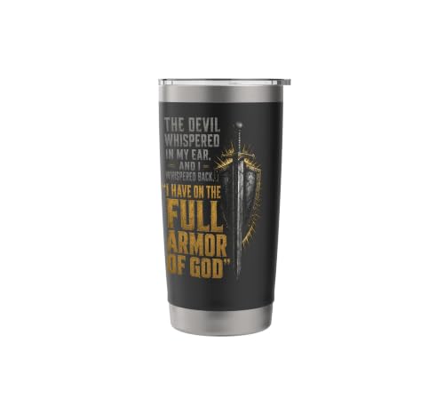Christian Armor of God Man of God Faith Gift Warrior Stainless Steel Insulated Tumbler Black 567 g
