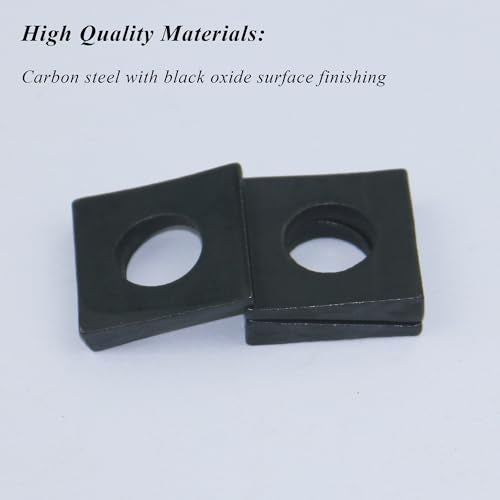 LXLVOUEG 3/4-inch beveled square washers, oxidized black carbon steel, 10-piece set for channel steel leveling