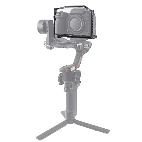 FocusFoto Camera Cage Video Filmmaking Stabilizer Rig Aluminium Alloy Extension Frame with Cold Shoe and 1/4" 3/8" Screw Mouting for Fujifilm X-H2/X-H2S Camera
