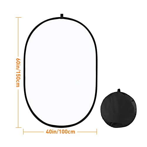 40"x60" Soft Light Diffuser Collapsible Pop Out Reflector Panel Lighting Diffusion for Studio and Outdoor Photography Video Shooting with Carrying Bag(100x150cm) 40 x 60 inches