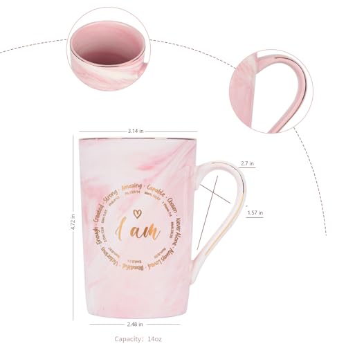 Joymaking Inspirational Christian Gifts: Coffee Mugs with Bible Verse, Spiritual Birthday Gifts for Women, 14 Oz Pink Bible Verse-pink 14Oz