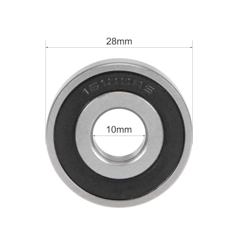 TA-VIGOR 10Pcs 16100-2RS Deep Groove Ball Bearings, Z2 10mm x 28mm x 8mm Double Sealed Industrial Bearings, Chrome Steel P0(ABEC1) Skateboard Bearings for Motor Electrical Instrument Equipment