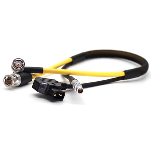 D-Tap to 0B 2 Pin Male Power and SDI Video Cable for Teradek Bond SmallHD Monitor Z CAM E2 Camera DJI Ronin ARRI