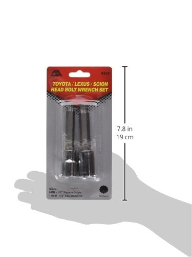 CTA Tools 9295 Head Bolt Wrenches, Double Hex 1/2-Inch Square Drive Set - Compatible with Toyota