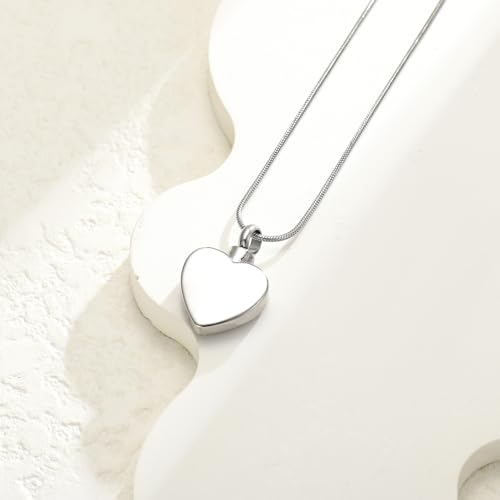 Cremation Jewelry Urn Necklace for Ashes for Pet Dog Paw Print Angel Wing Heart Urn Locket Pendant for Dog/Cat (Silver) Silver